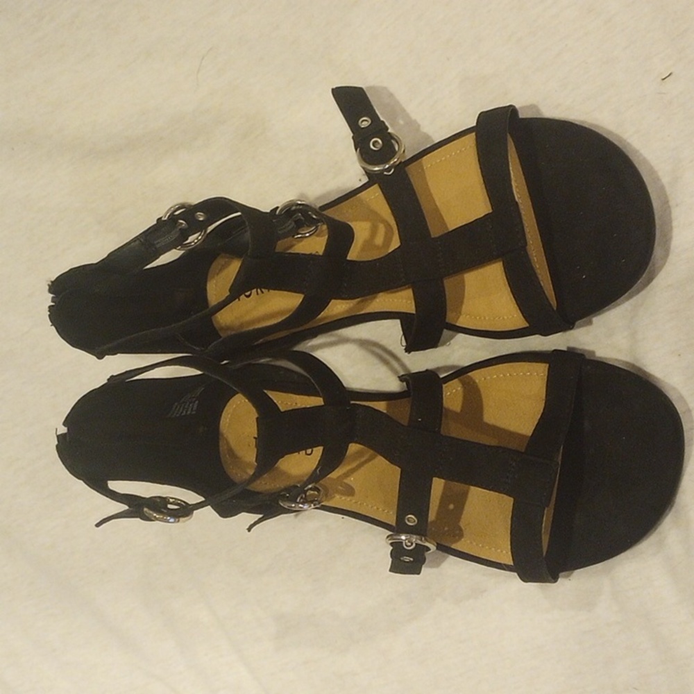 torrid Black Strappy Gladiator Sandals with Silver Buckles - Picture 5 of 5